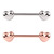 Steel Hearts Nipple Bar Pack of 2. Steel and Rose Gold Steel / 1.6mm, 14mm - alternative image