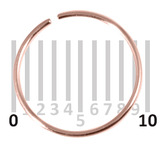 Rose Gold Plated Silver Hoops, Earrings RG-H141:- Gauge 0.6mm. Internal Diameter 8.5mm. Continuous Rings. (1 PAIR).