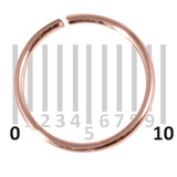 Rose Gold Plated Silver Hoops, Earrings RG-H141B:- Gauge 0.8mm. Internal Diameter 8mm. Continuous Rings. (1 PAIR).
