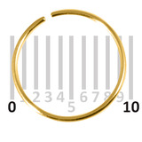 Gold Plated Silver Hoops, Earrings GP-H141:- Gauge 0.6mm. Internal Diameter 8.5mm. Continuous Rings. (1 PAIR).