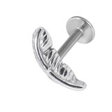 Steel Labret with Steel Quill Feather 1.2mm - SKU 33231