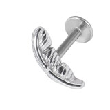 Steel Labret with Steel Quill Feather 1.2mm - SKU 33241