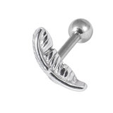 Steel Micro Barbell with Quill Feather Attachment 1.2mm 1.2mm, 5mm, for Right ear