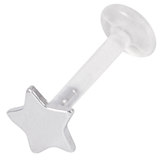 Bioflex Push-fit Labret with 925 Sterling Silver Star - SKU 33256