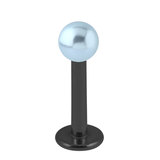 Black Steel Labret with Acrylic Pearl Ball 1.2mm 1.2mm, 5mm, 3mm Light Blue