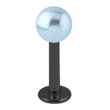 Black Steel Labret with Acrylic Pearl Ball 1.2mm 1.2mm, 5mm, 4mm Light Blue