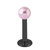 Black Steel Labret with Acrylic Pearl Ball 1.2mm 1.2mm, 10mm, 3mm Pink - alternative image