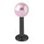 Black Steel Labret with Acrylic Pearl Ball 1.2mm 1.2mm, 7mm, 4mm Pink - alternative image