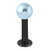 Black Steel Labret with Acrylic Pearl Ball 1.6mm 1.6mm, 6mm, 4mm Light Blue - alternative image