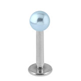 Steel Labret with Acrylic Pearl Ball 1.2mm - SKU 33348