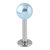 Steel Labret with Acrylic Pearl Ball 1.2mm 1.2mm, 7mm, 4mm Light Blue - alternative image