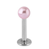 Steel Labret with Acrylic Pearl Ball 1.2mm - SKU 33363