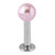 Steel Labret with Acrylic Pearl Ball 1.6mm 1.6mm, 10mm, 4mm Pink - alternative image