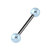 Black Steel Micro Barbell with Acrylic Pearl Balls 1.2mm 1.2mm, 5mm, 4mm Light Blue - alternative image