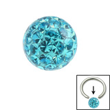 Smooth Glitzy Ball (Clip-in ball for BCRs) 4mm, Turquoise