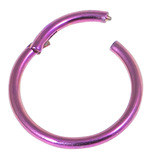 Titanium Hinged Segment Ring (Clicker) 1.2mm, 7mm, Pink Purple