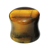 Tigers Eye Stone Double Flared Tapered Plug - SKU 33593