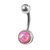 Belly Bar - Steel with Inset Opal - SKU 33595