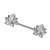 Steel Opal Lotus Flower Nipple Bar - SKU 33622