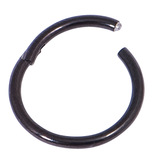 Black Steel Hinged Segment Ring (Clicker) - SKU 33629