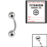 Sterile Titanium Internal Thread Micro Curved Barbell 1.2mm - SKU 33676