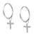 Sterling Silver Hoops - Drop Earrings - Cross H146 - SKU 33699