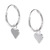 Sterling Silver Hoops - Drop Earrings - Heart - SKU 33700