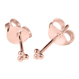 Sterling Silver Asia Trinity Ear Stud Earrings ES32 Rose Gold Plated Sterling Silver Ear Studs (1 pair)