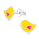 Sterling Silver Cute Chick Ear Stud Earrings - SKU 33712