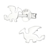 Sterling Silver Dragon Ear Stud Earrings - SKU 33714