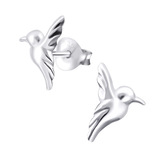Sterling Silver Hummingbird Ear Stud Earrings - SKU 33715