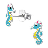 Sterling Silver Seahorse Ear Stud Earrings - SKU 33744