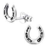 Sterling Silver Horseshoe Ear Stud Earrings - SKU 33746
