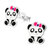 Sterling Silver Pretty Panda Ear Stud Earrings - SKU 33749