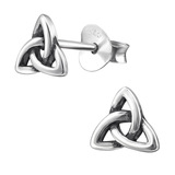 Sterling Silver Celtic Triangle Ear Stud Earrings - SKU 33751