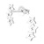Sterling Silver Outline Triple Star Arc Ear Stud Earrings - SKU 33756