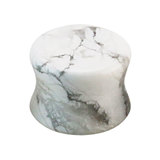 White Howlite Stone Double Flared Tapered Plug - SKU 33841