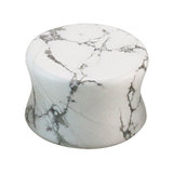 White Howlite Stone Double Flared Tapered Plug - SKU 33842