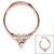 Steel Hinged Ring with Jewelled Geometric Triangle (Clicker) - SKU 33896