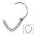 Steel Jewelled V-Shape Hinged Segment Ring (Clicker) - SKU 33916