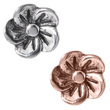 Steel Threaded Attachment - 1.2mm Cast Steel Flower 1.2mm, Steel and Rose Gold Pack of 2