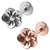 Steel Labret with Steel Flower 1.2mm 1.2mm, 10mm, Steel and Rose Gold (Pack of 2) - alternative image
