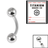 Sterile Titanium Internal Thread Curved Bar 1.6mm with 4-4 balls - SKU 33938