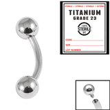 Sterile Titanium Internal Thread Curved Bar 1.6mm with 4-4 balls - SKU 33939