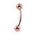 Rose Gold Titanium Micro Curved Barbell 1.2mm (Rose Gold colour PVD) - SKU 33964