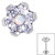 Titanium Claw Set Synth Opal and 6 Point CZ Jewelled Flower for Internal Thread shafts in 1.2mm - SKU 34044