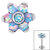 Titanium Claw Set CZ Jewelled and 6 Point Synth Opal Flower for Internal Thread shafts in 1.2mm - SKU 34051