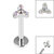 Titanium Internally Threaded Labrets 1.2mm - Titanium Claw Set CZ Jewelled Mini Trinity - SKU 34084
