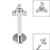 Titanium Internally Threaded Labrets 1.2mm - Titanium Claw Set CZ Jewelled Mini Trinity - SKU 34087