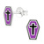 Sterling Silver Coffin Ear Stud Earrings - SKU 34219